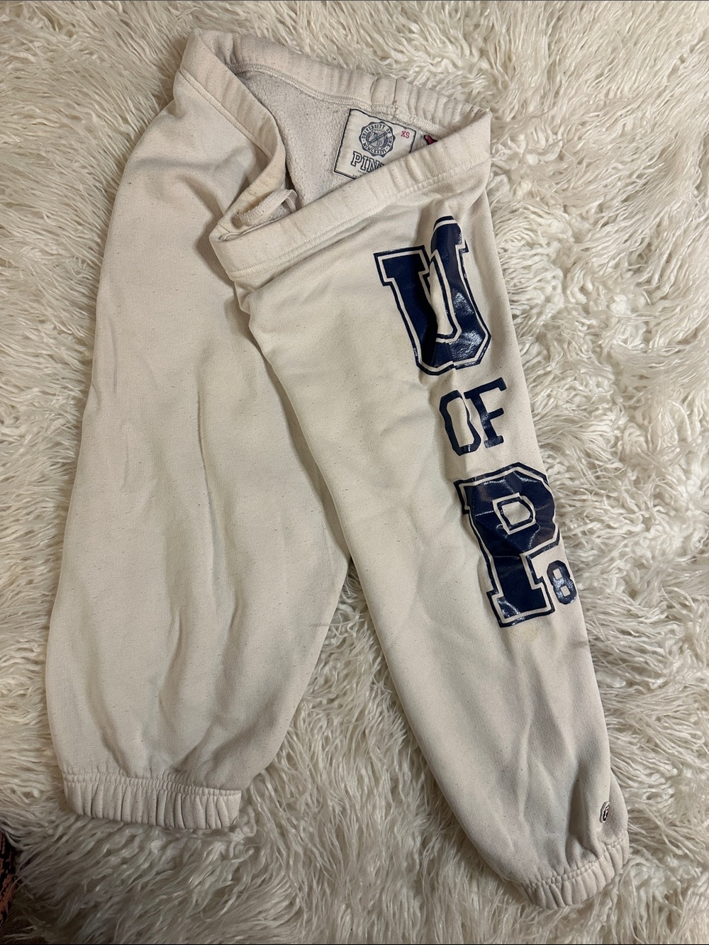 VS Pink Vintage Capri Sweatpants with Navy Graphic